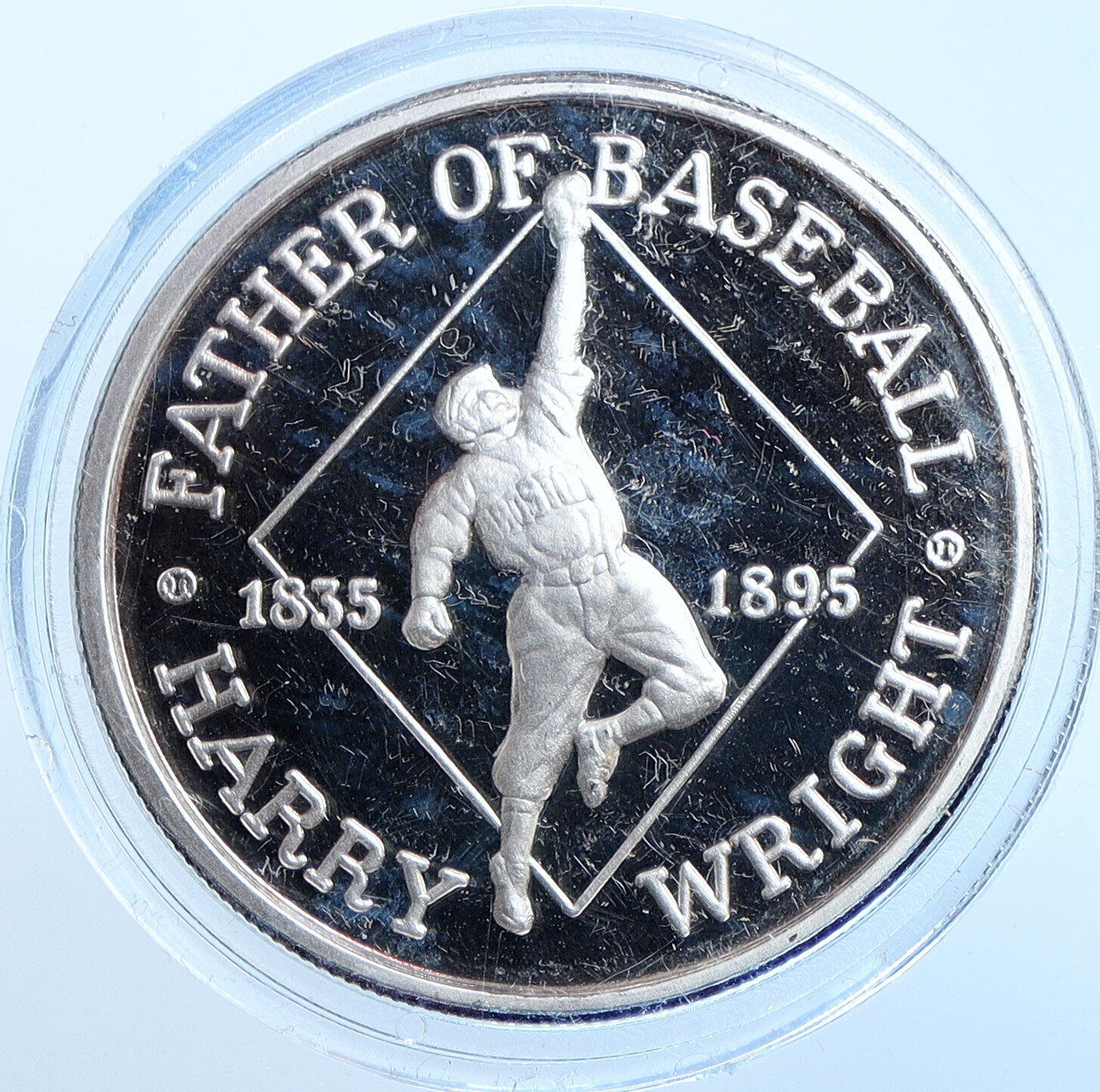 1992 Hutt River AUSTRALIA Harry Wright Baseball Dad Proof Silver $5 Coin i114640