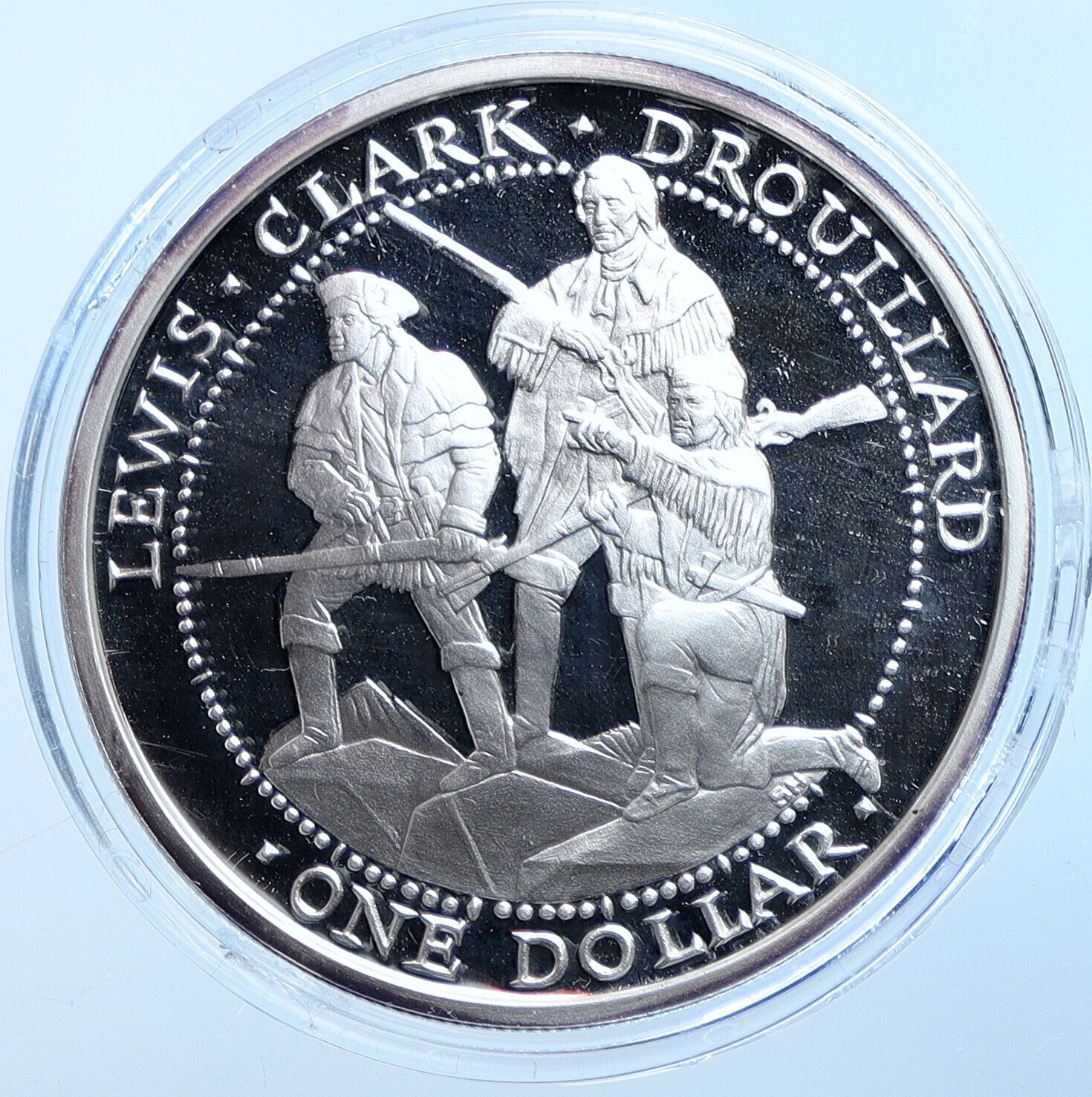 2003 US Shawnee Tribe Expedition of LEWIS & CLARK Proof Silver $1 Coin i114645