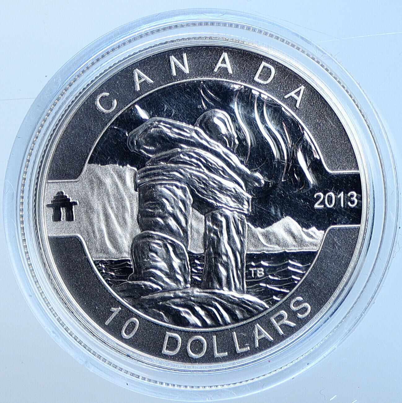 2013 CANADA Elizabeth II Inukshuk MONUMENT Proof Silver 10 Dollar Coin i114573