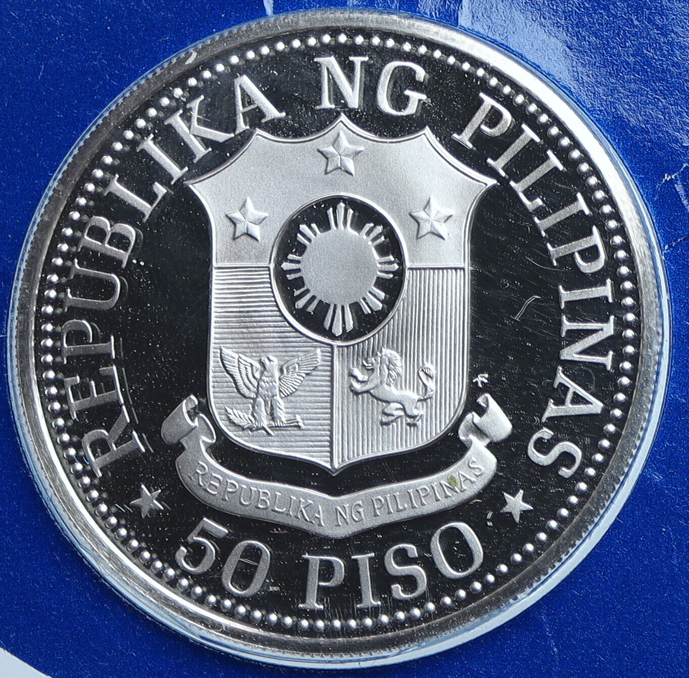 1975 PHILIPPINES New Society MARCOS Lipunan Proof Silver 50 Piso Coin i114578