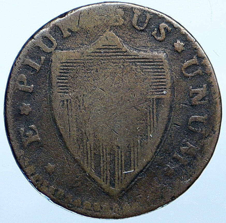 1787 US Post Colonial PRE-FEDERAL NEW JERSEY Penny Antique Coin HORSE i114908