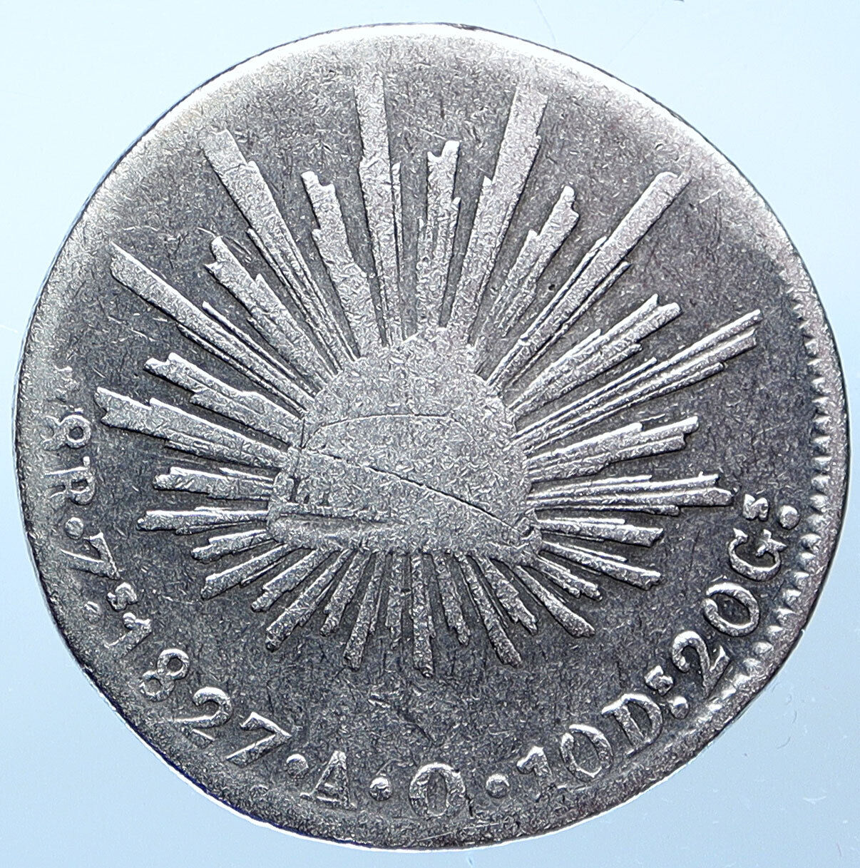 1827 Zs AO MEXICO BIG Silver 8 Reales Antique Vintage Mexican Coin Eagle i114922