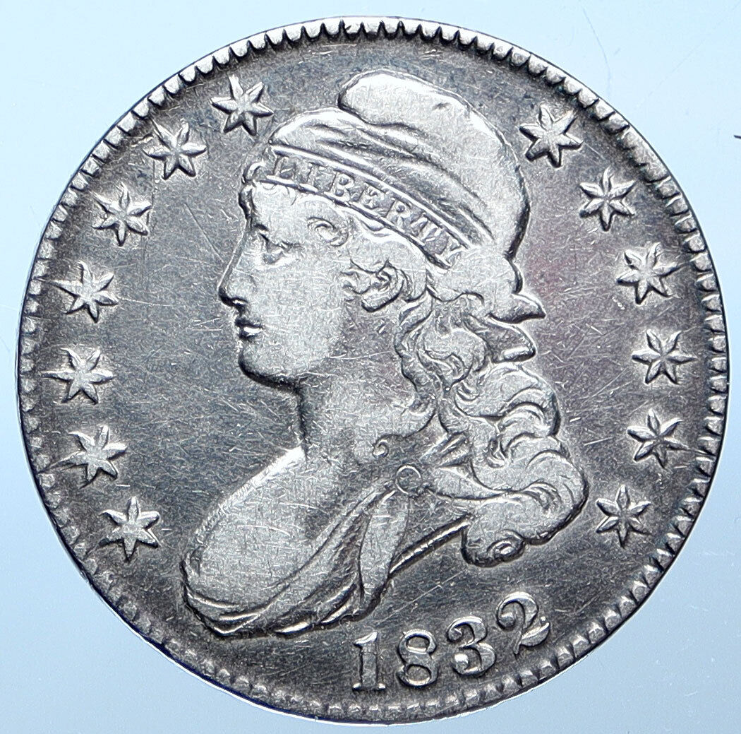 1832 P USA Eagle Capped Liberty Antique Silver 50c 1/2 Half Dollar Coin i114925