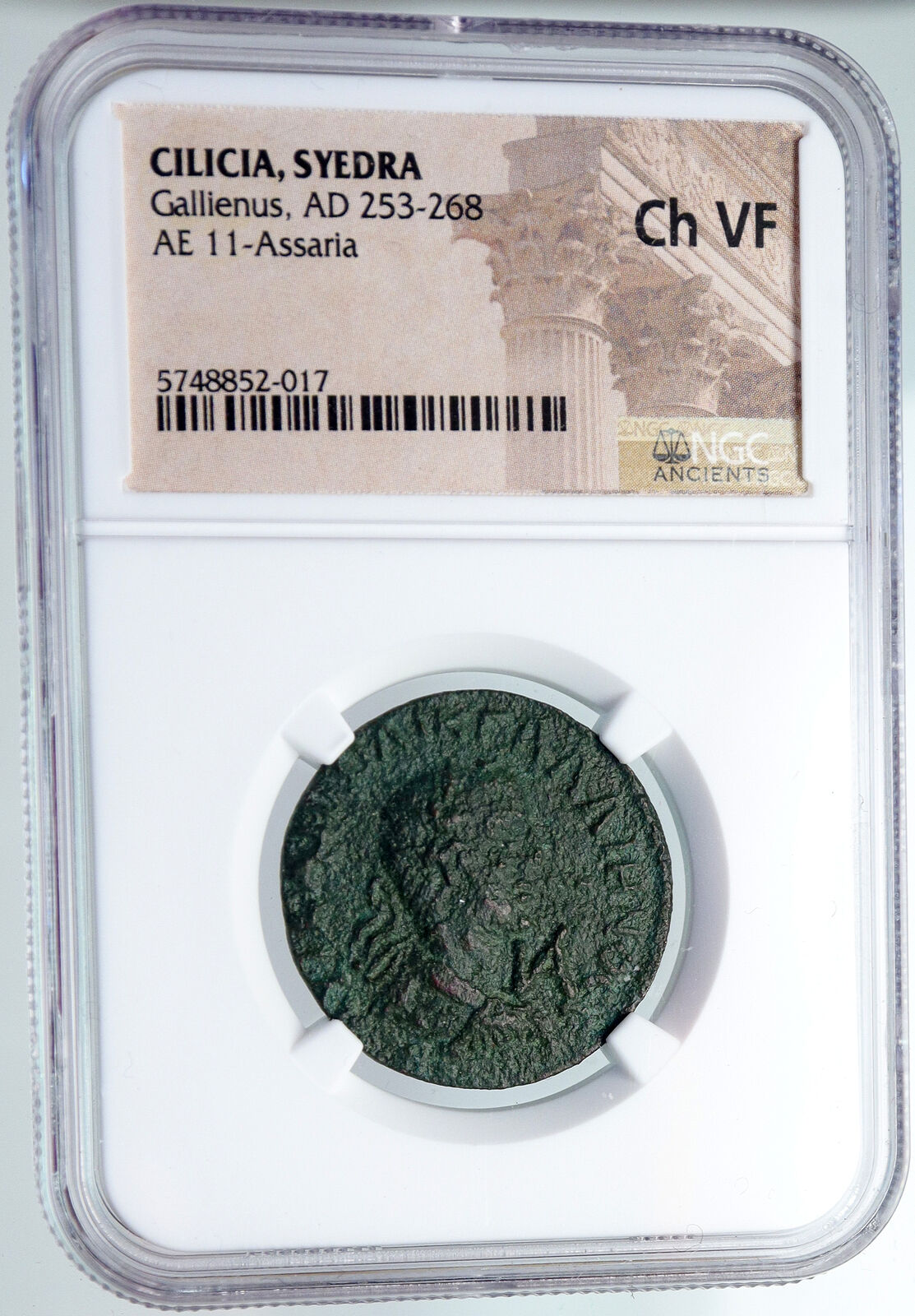 GALLIENUS Cicilia, Syedra 253AD Rome Ancient Roman Coin Ares & Dike NGC i90664