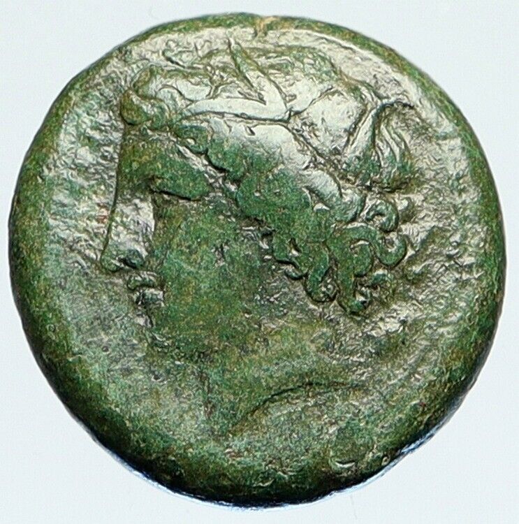 SYRACUSE Sicily 317BC Agathocles KORE BULL RARE Ancient OLD Greek Coin i112173