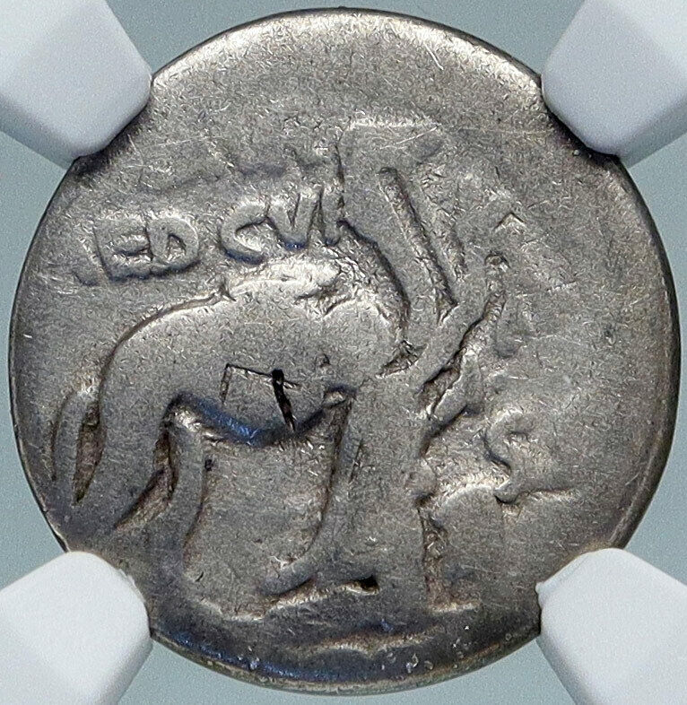 Roman Republic 58BC Ancient Rome Silver Coin Scaurus Hypsaeus JUPITER NGC i88372