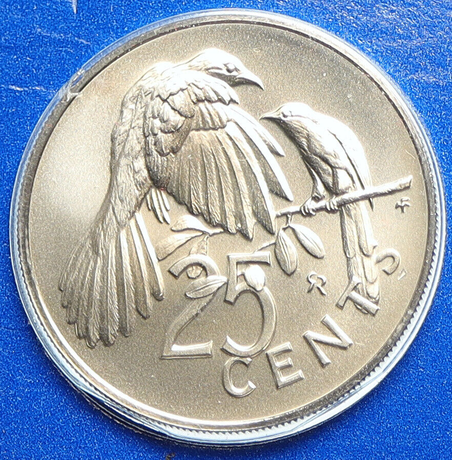 1973 British Virgin Islands Queen Elizabeth II BIRD Old 25 Cents Coin i113168