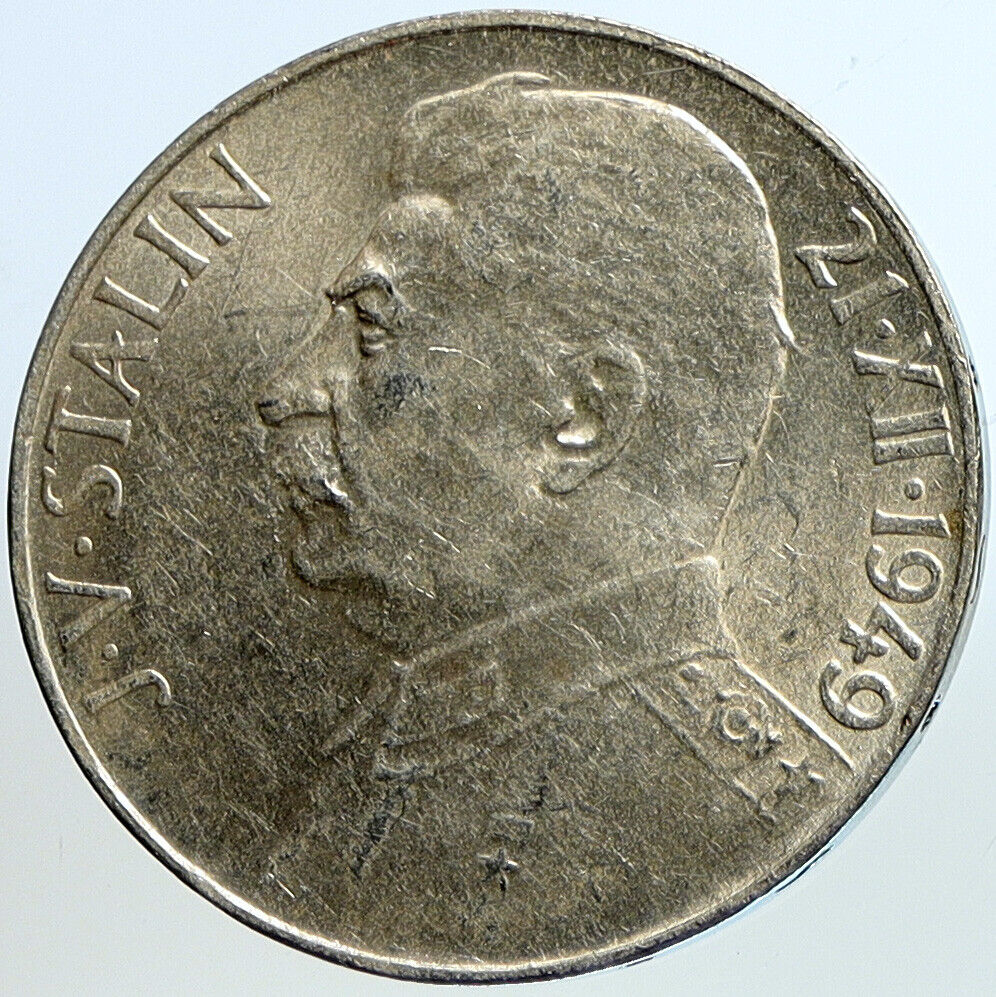 1949 CZECHOSLOVAKIA Josef Stalin Birthday VINTAGE Silver 100 Korun Coin i113190