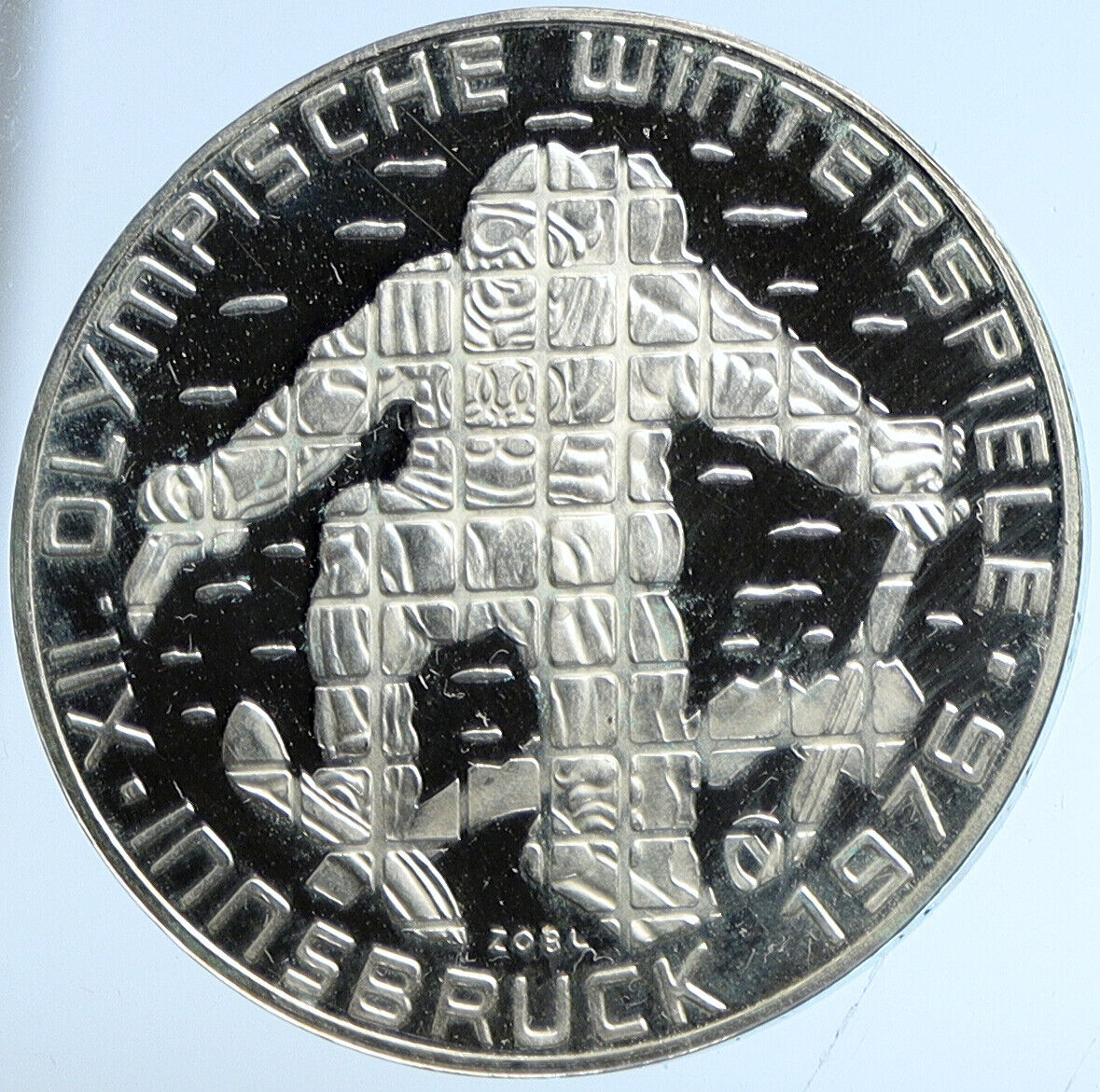 1976 Innsbruck WINTER Olympics AUSTRIA Proof Silver 100 Schilling Coin i113198