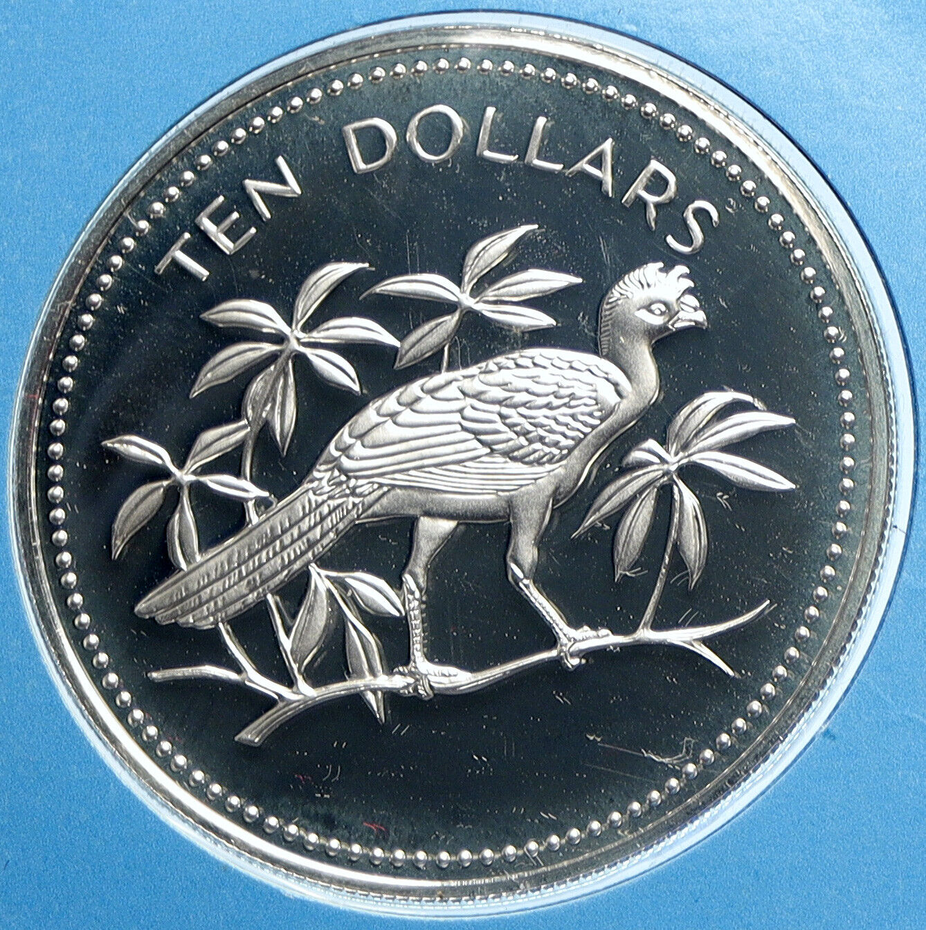 1976 BELIZE Avifauna Great Curassow BIRD VINTAGE Proof Silver $10 Coin i113201