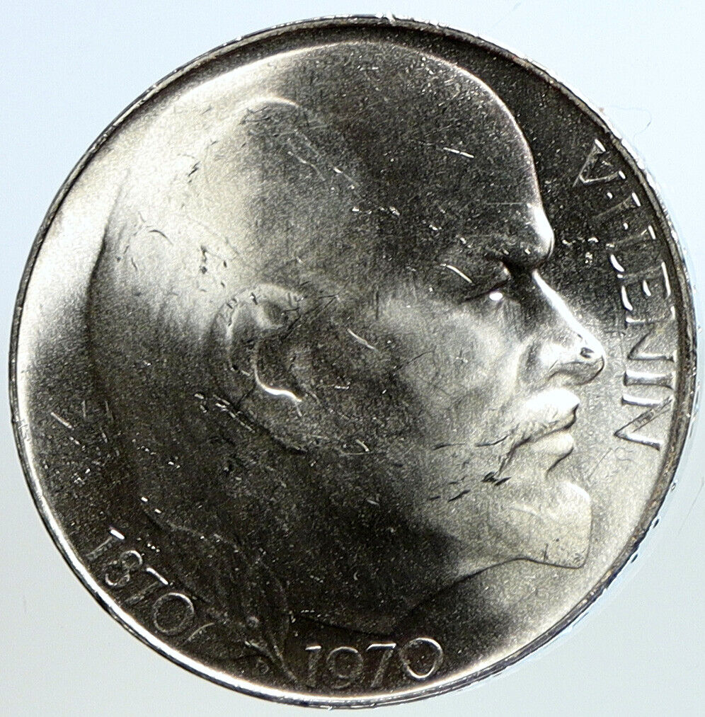 1970 CZECHOSLOVAKIA Czech Communist LENIN BIRTH 100 Silver 50 Korun Coin i113187