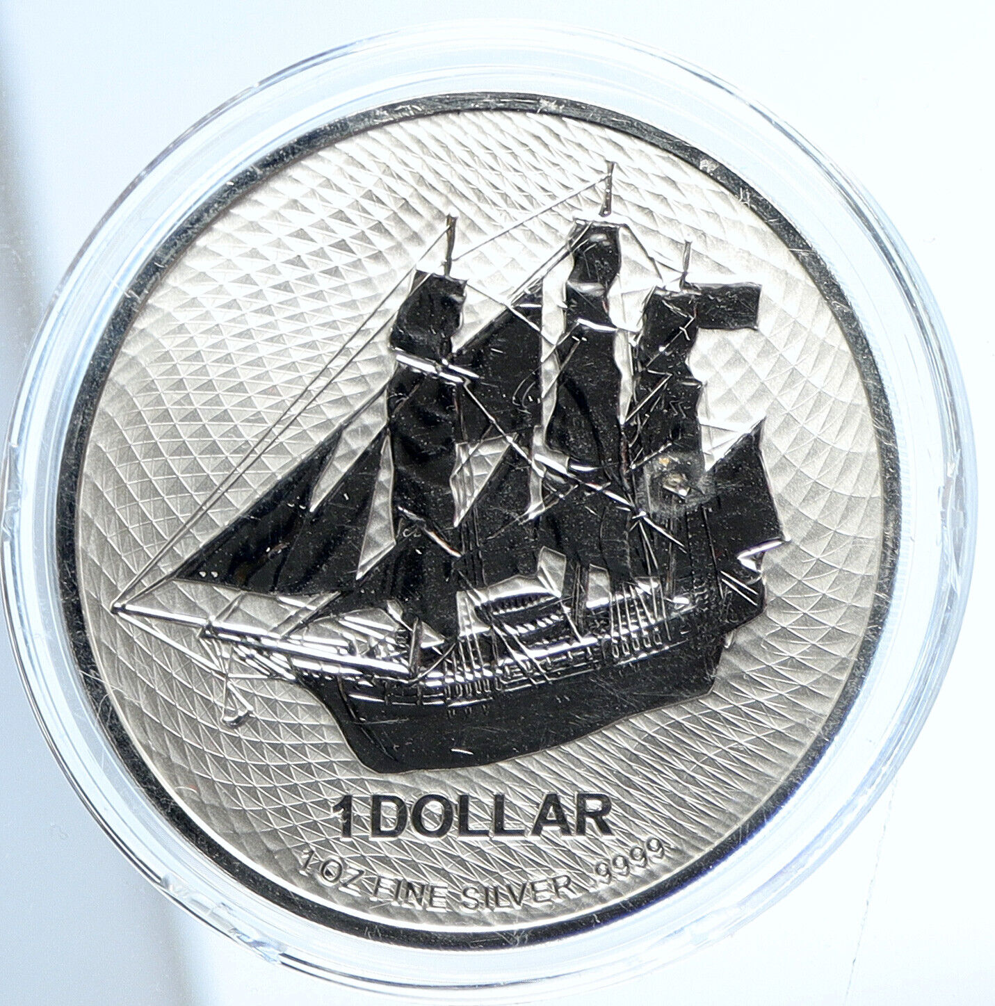1976 COOK ISLANDS Elizabeth II HMS Bounty SHIP Proof Silver Dollar Coin i113202