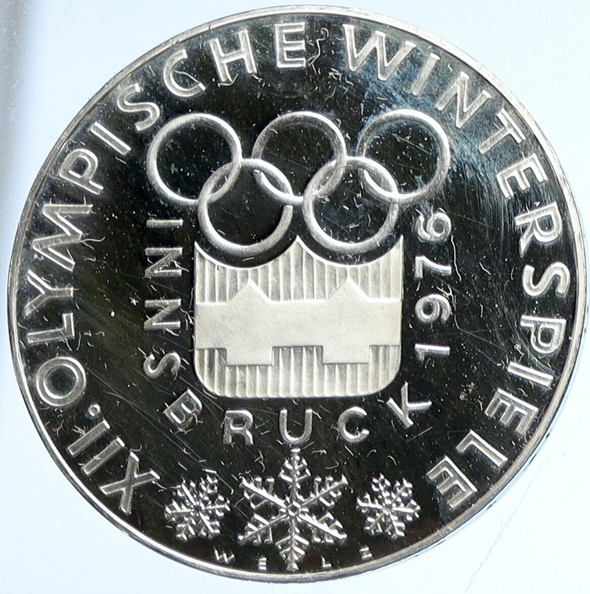 1976 AUSTRIA Innsbruck Winter OLYMPIC Games PF Silver 100 Schilling Coin i113197