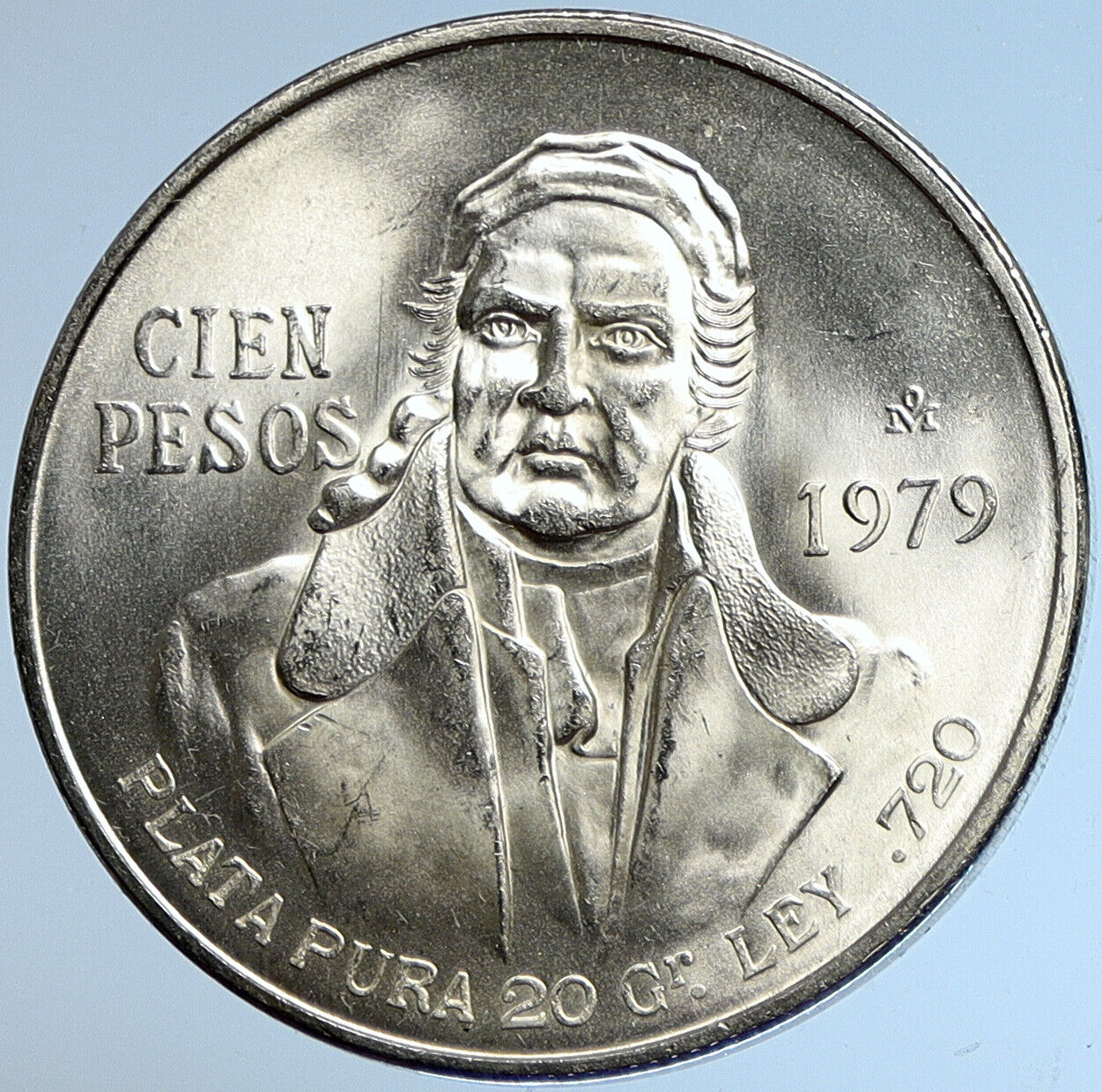 1979 Mexican Independence HERO Jose Maria Morelos Silver 100 Peso Coin i113246