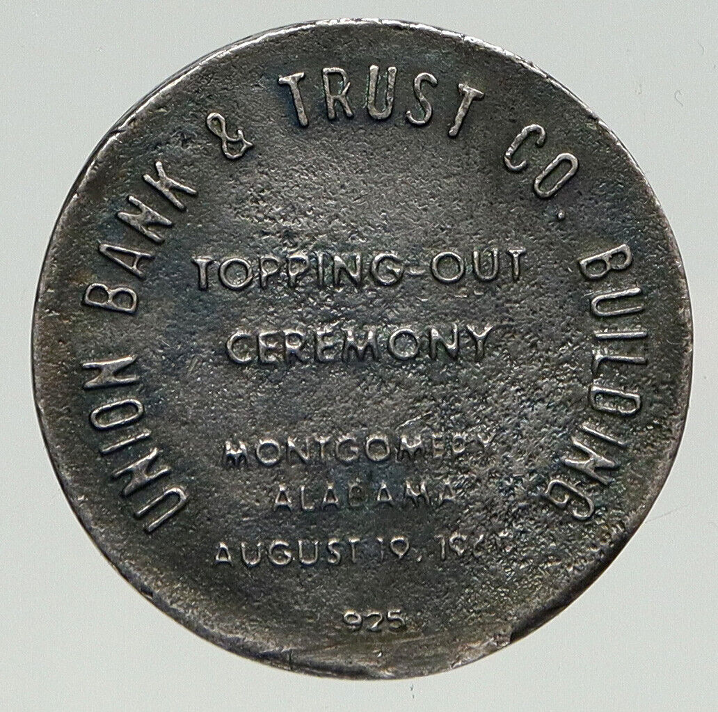 1909 UNITED STATES Montgomery Alabama TOPPING OUT CEREMONY Silver Medal i93255