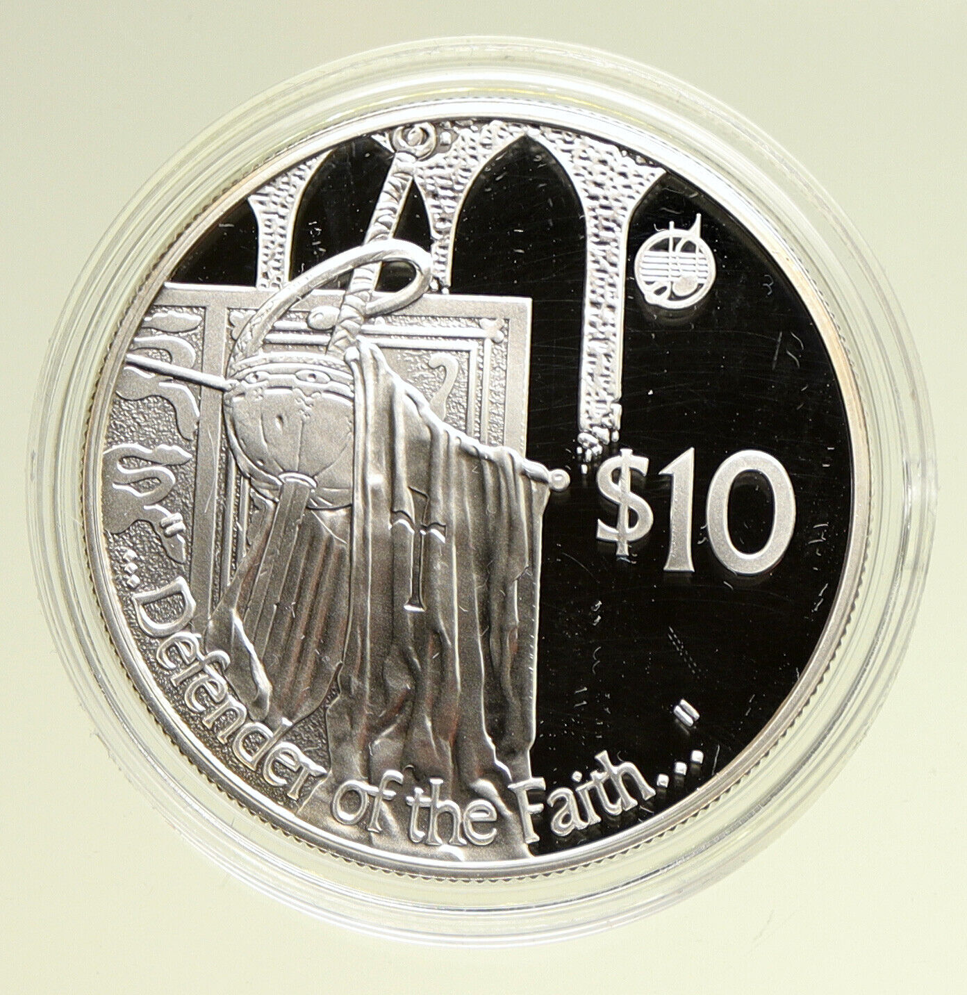 2002 FIJI Elizabeth II DEFENDER OF FAITH Old Proof Silver 10 Dollar Coin i95119