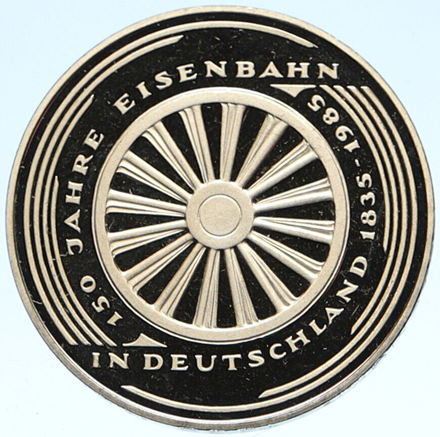 1985 GERMANY Eisenbahn German Railroads VINTAGE OLD 5 Mark German Coin i99247