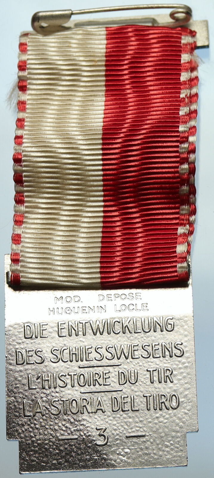 1949 SWITZERLAND Shooting Festival VINTAGE Old Swiss Ribbon Award Medal i105330