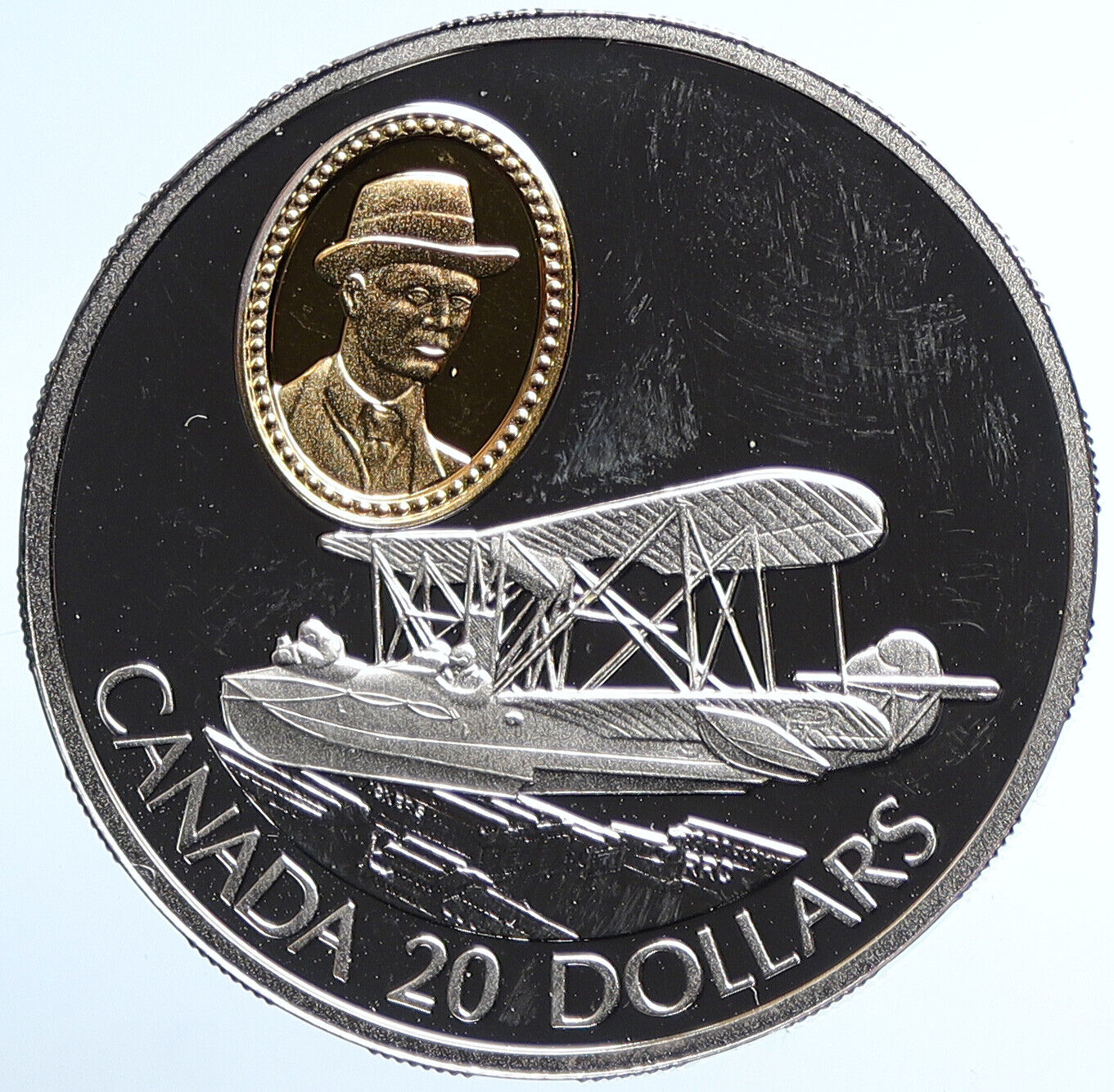 1994 CANADA Queen Elizabeth II VICKERS VEDETTE AIRPLANE Silver $20 Coin i107723