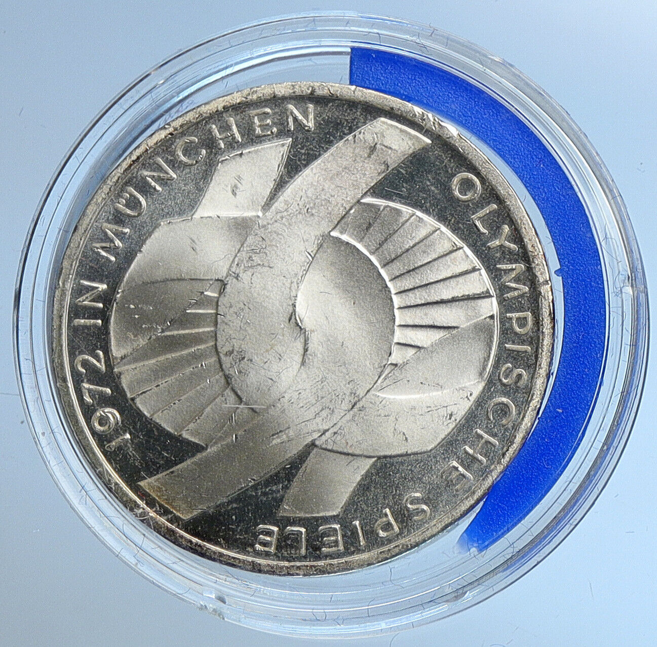 1972 F GERMANY Munich Summer Olympics Games Schleife PF Silver 10 M Coin i109657