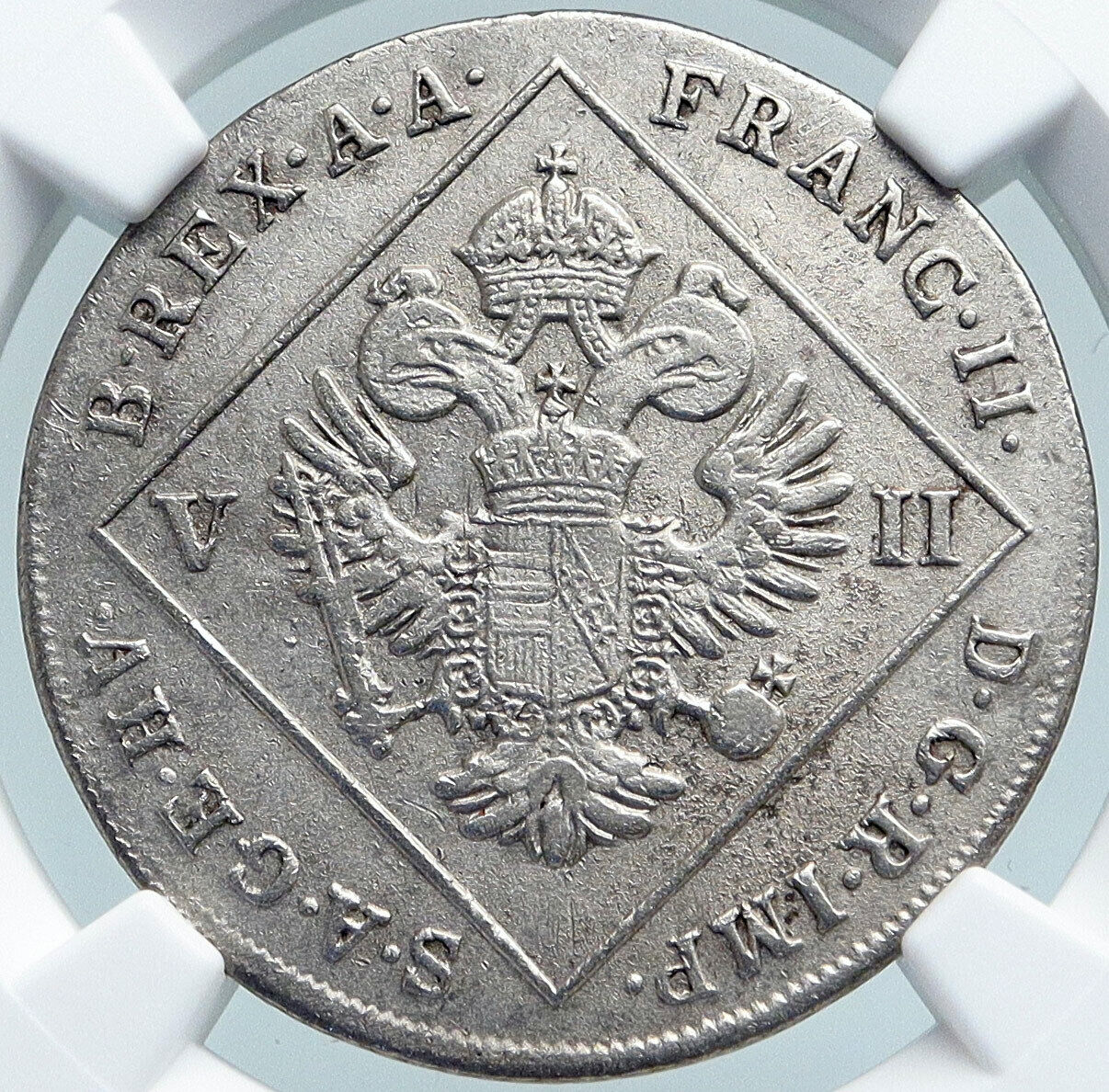 1802 A AUSTRIA Emperor Franz II ANTIQUE Silver 7Kreuzer Austrian Coin NGC i87857