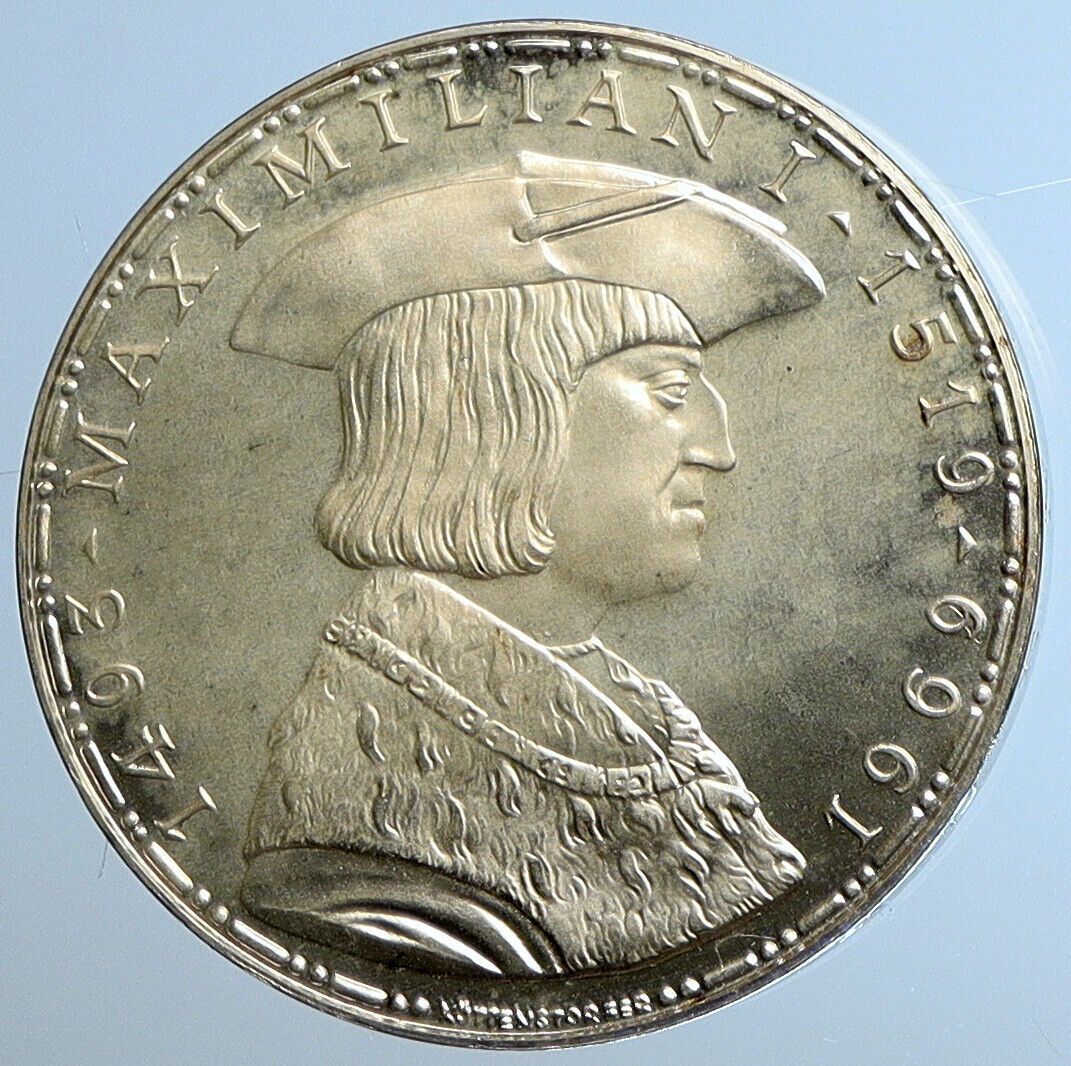 1969 AUSTRIA King Maximilian I Proof Silver 50 Schilling Austrian Coin i111450