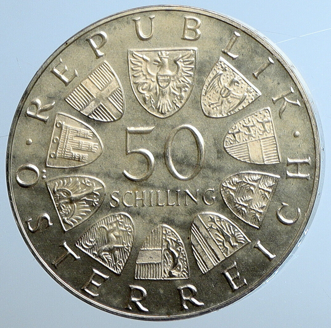 1969 AUSTRIA King Maximilian I Proof Silver 50 Schilling Austrian Coin i111450