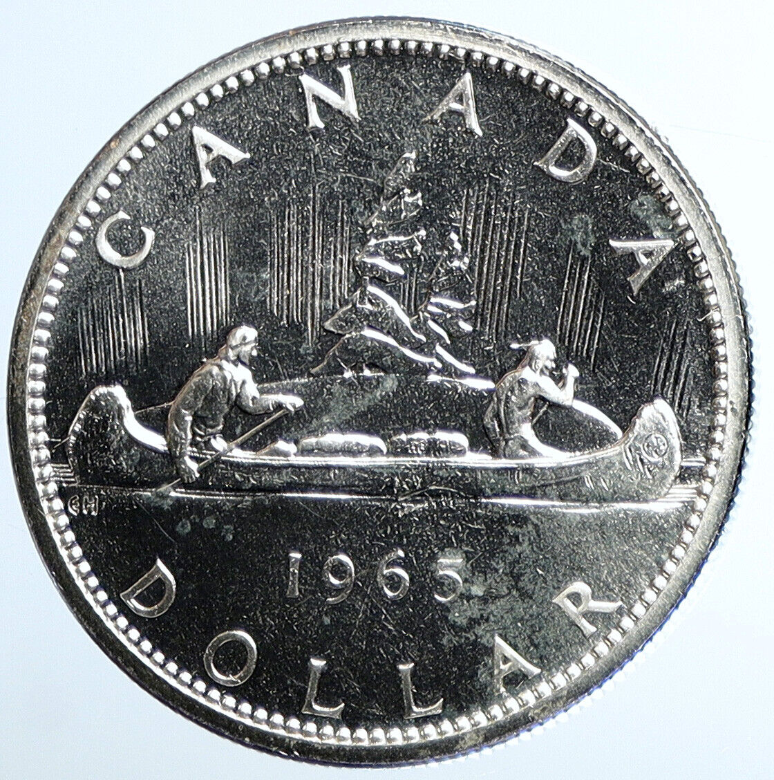 1965 CANADA w UK Queen Elizabeth II Voyagers Genuine Silver Dollar Coin i111444