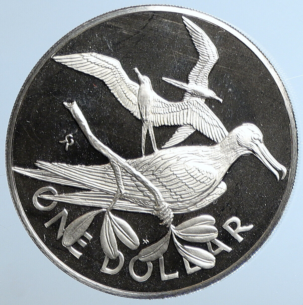 1973 British Virgin Islands UK Queen Elizabeth II BIRD Proof Silver Coin i111452