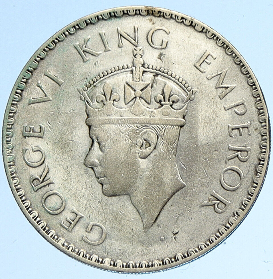 1940 B United Kingdom KING GEORGE VI British INDIA Old Silver Rupee Coin i112860