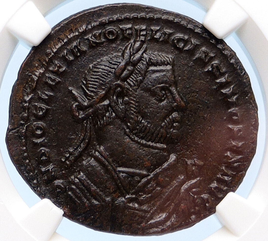 DIOCLETIAN Abdication Issue 305AD Ancient Roman Coin of London NGC AU i67623