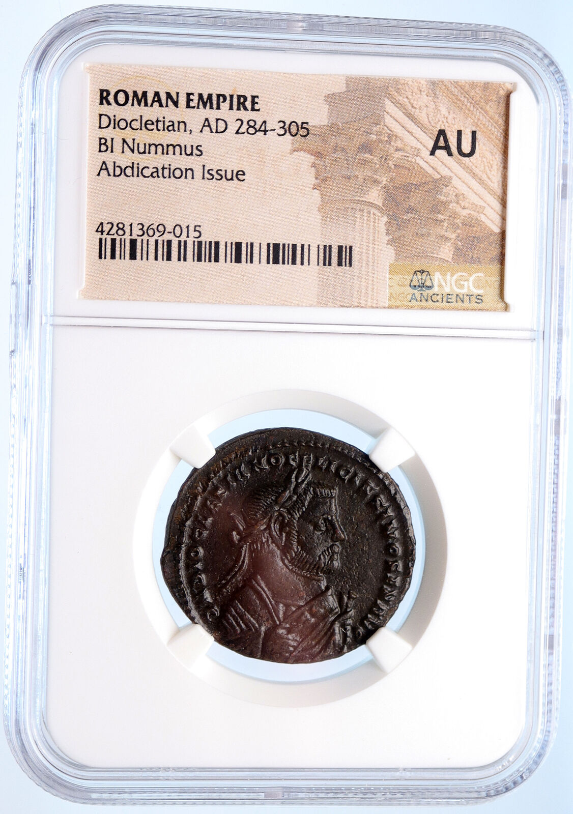 DIOCLETIAN Abdication Issue 305AD Ancient Roman Coin of London NGC AU i67623