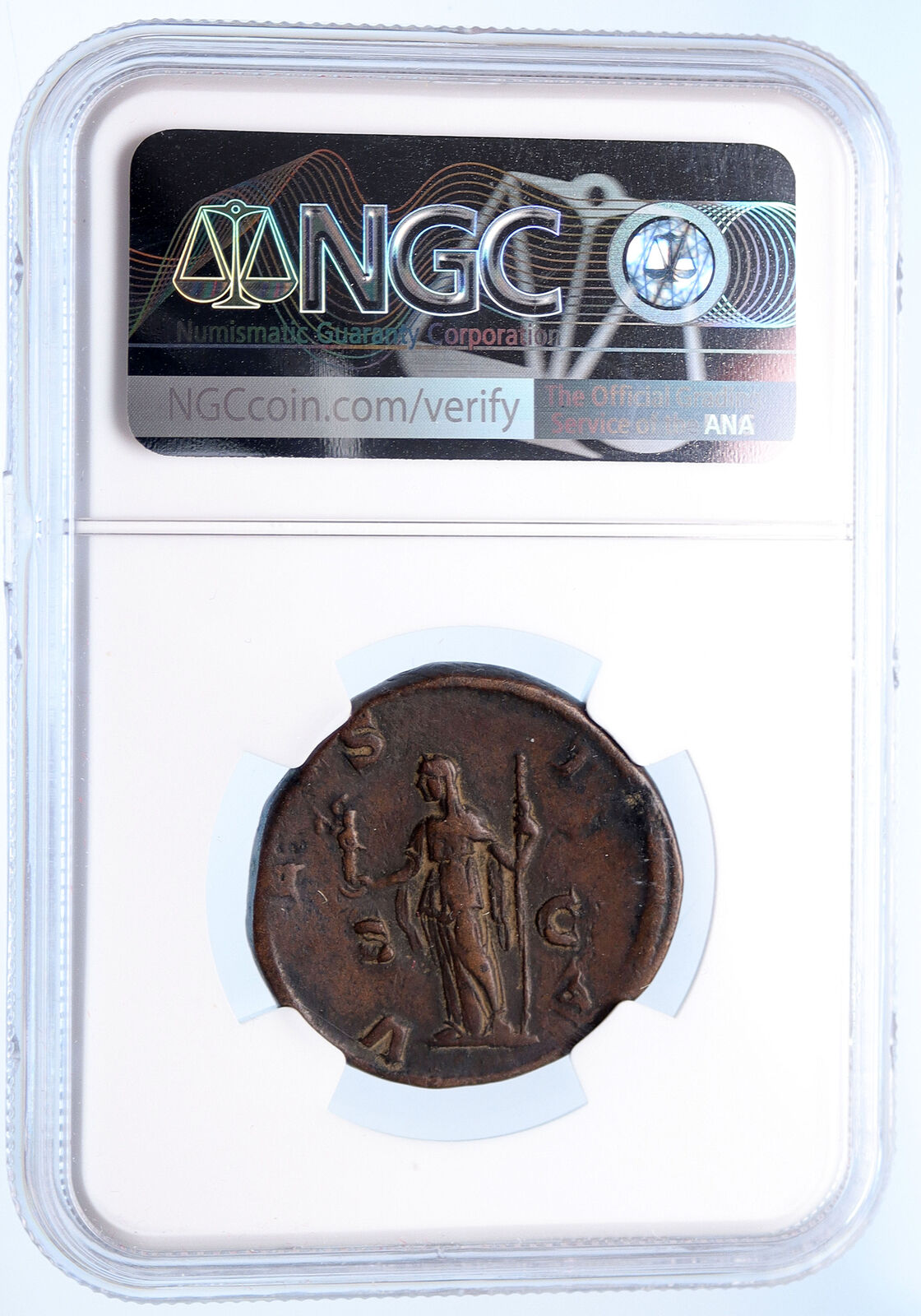 JULIA MAMAEA Severus Alexander MOTHER Sestertius Old Roman Coin VESTA NGC i67815