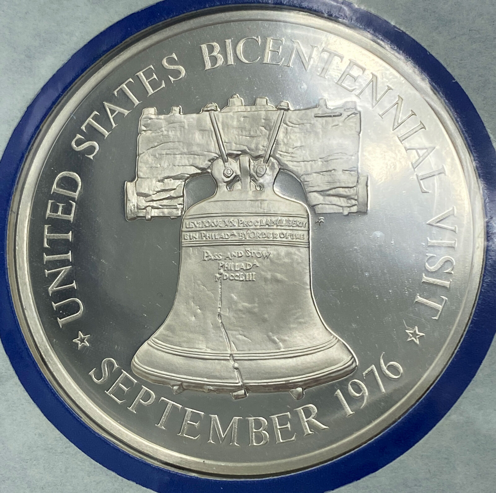 1976 US BICENTENNIAL VISIT German Chancellor SCHMIDT Proof Silver Medal i114243