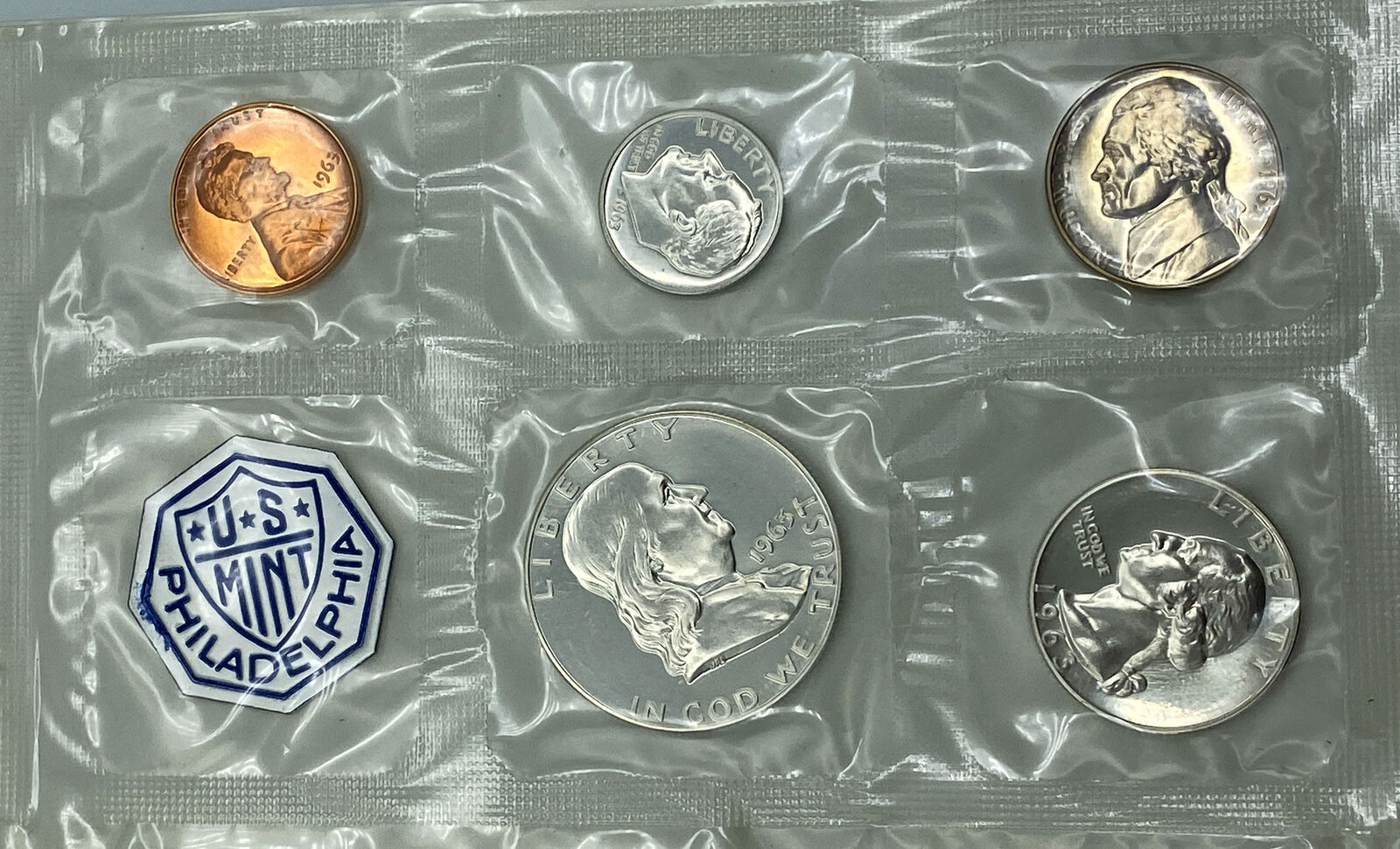 1963 UNITED STATES US Half Dollar Quarter Dime Proof 6 Coin Set 3 Silver i114244