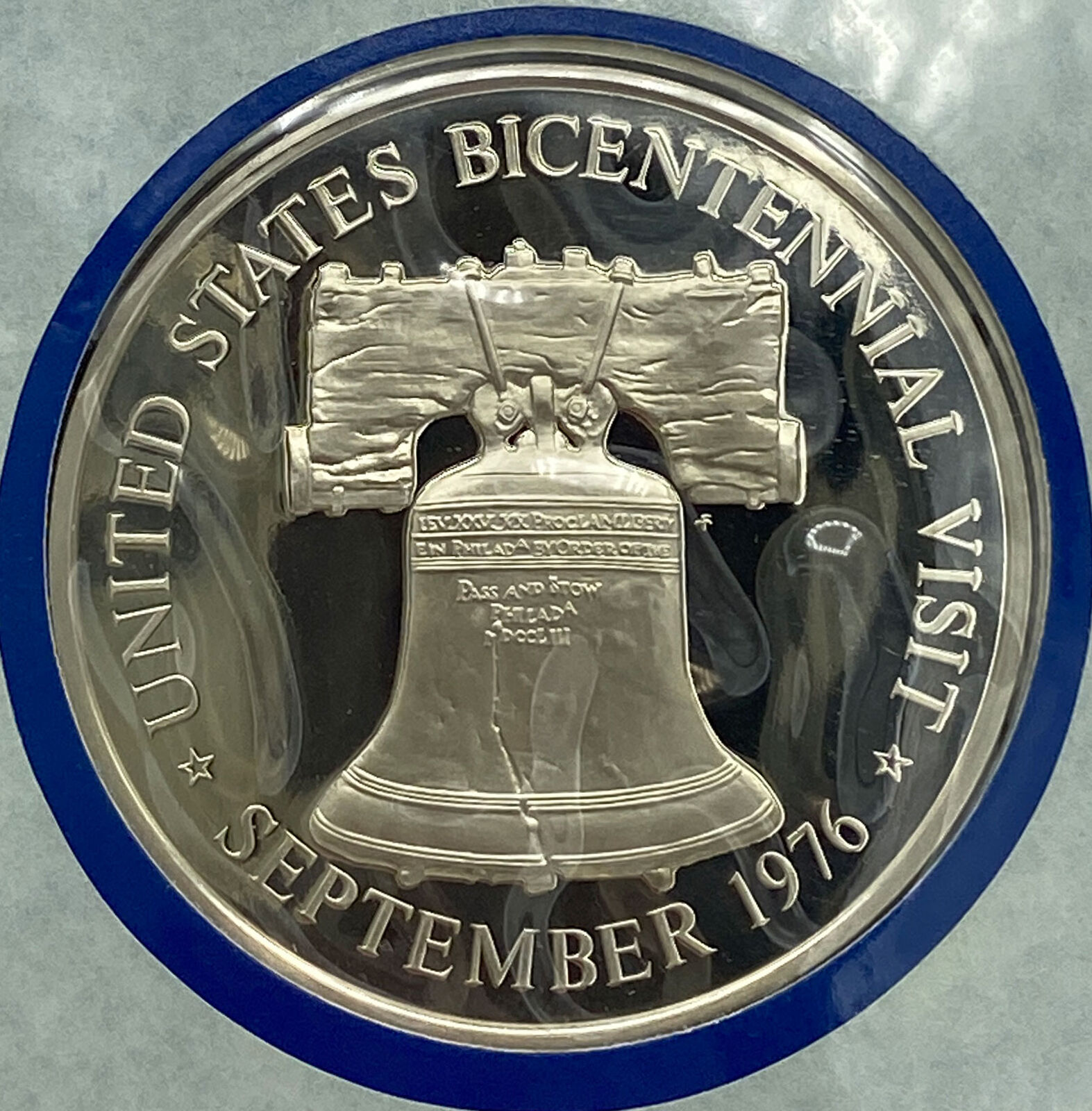 1976 US BICENTENNIAL VISIT Liberia William Tolbert Jr Proof Silver Medal i114239