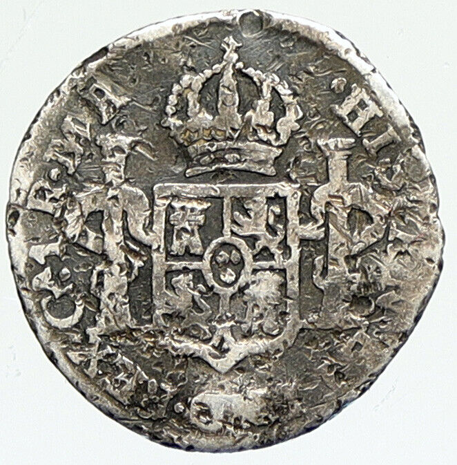 1814 MEXICO SPAIN FERDINAND VII Silver Real Coin GUADALAJARA ROYALIST i111808
