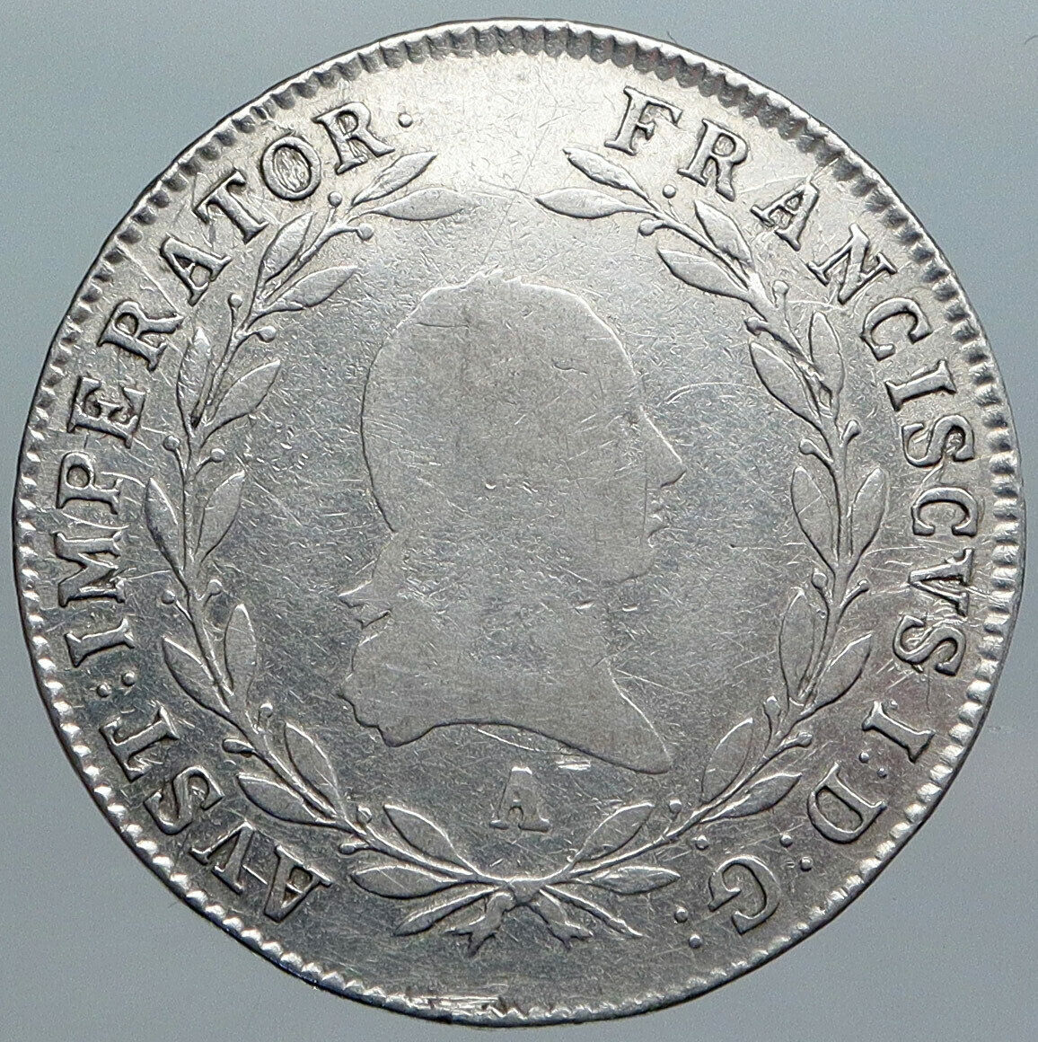 1811 AUSTRIA w King FRANCIS I (II) Antique VINTAGE Silver 20 Kreuzer Coin i88980