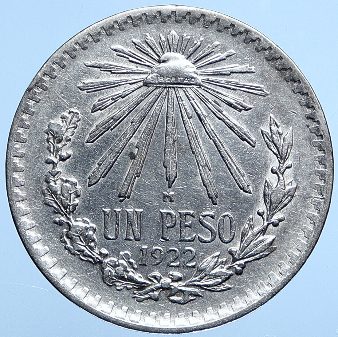 1922 M MEXICO Large Eagle Liberty Cap Mexican Antique Silver 1 Peso Coin i115006