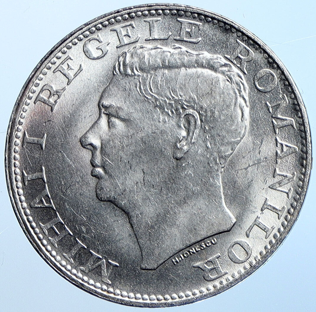 1944 ROMANIA Michael I Antique Genuine OLD Silver 500 LEI Romanian Coin i114656