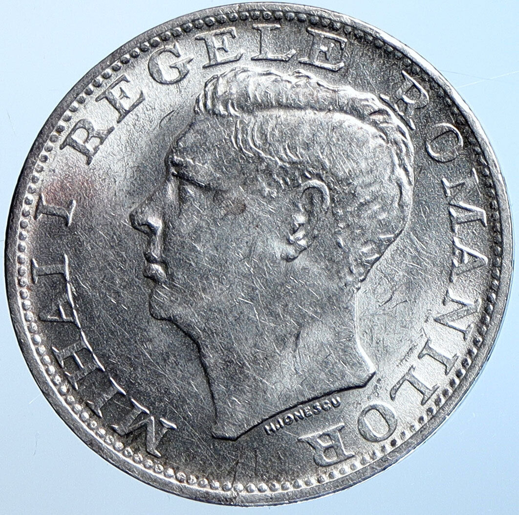 1944 ROMANIA Michael I Antique Genuine OLD Silver 500 LEI Romanian Coin i114659