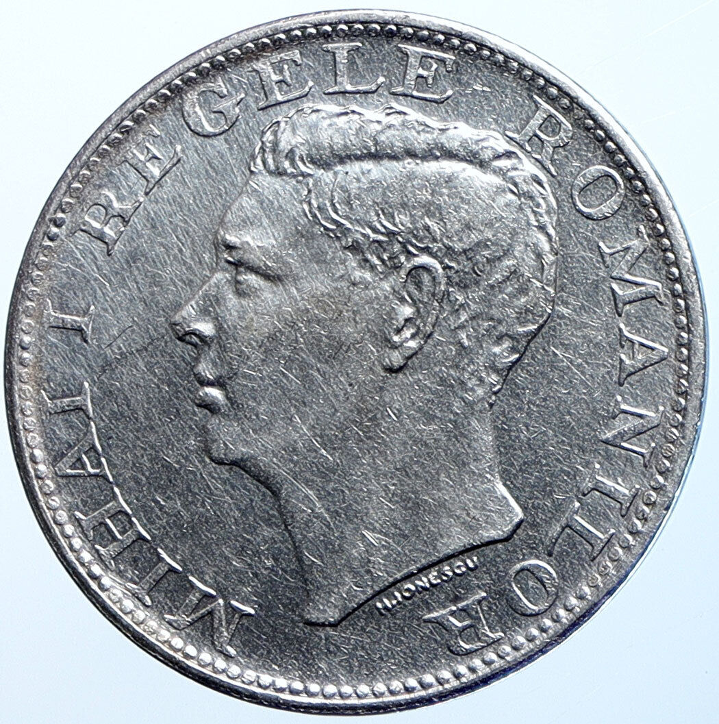 1944 ROMANIA Michael I Antique Genuine OLD Silver 500 LEI Romanian Coin i114674