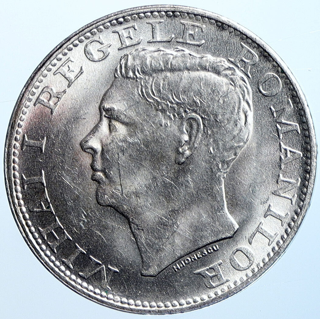 1944 ROMANIA Michael I Antique Genuine OLD Silver 500 LEI Romanian Coin i114690