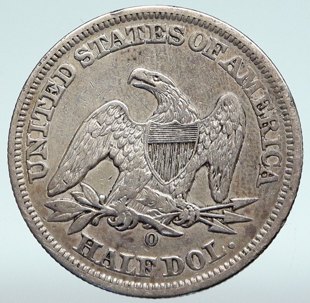 1853 O UNITED STATES US Silver SEATED LIBERTY Half Dollar Coin w EAGLE i89377