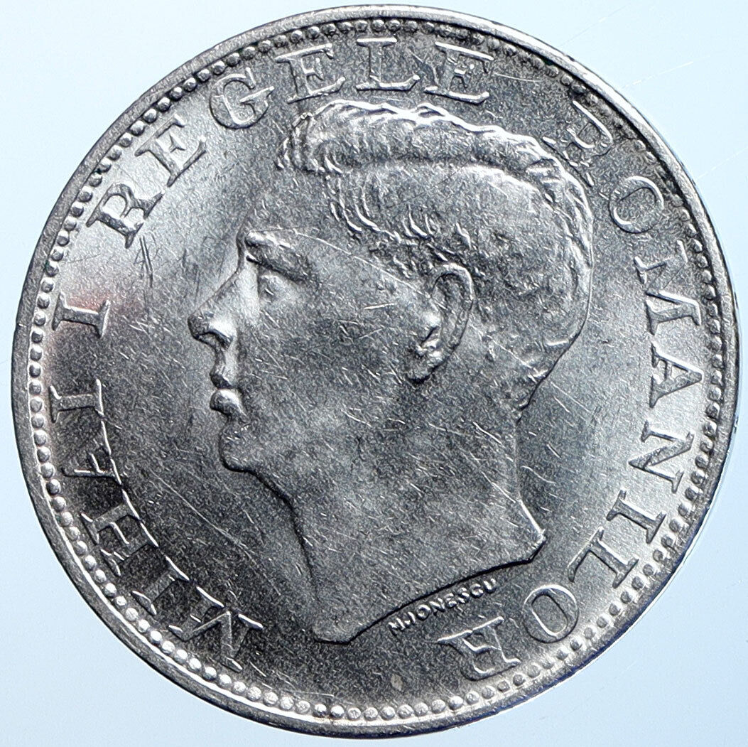 1944 ROMANIA Michael I Antique Genuine OLD Silver 500 LEI Romanian Coin i114676