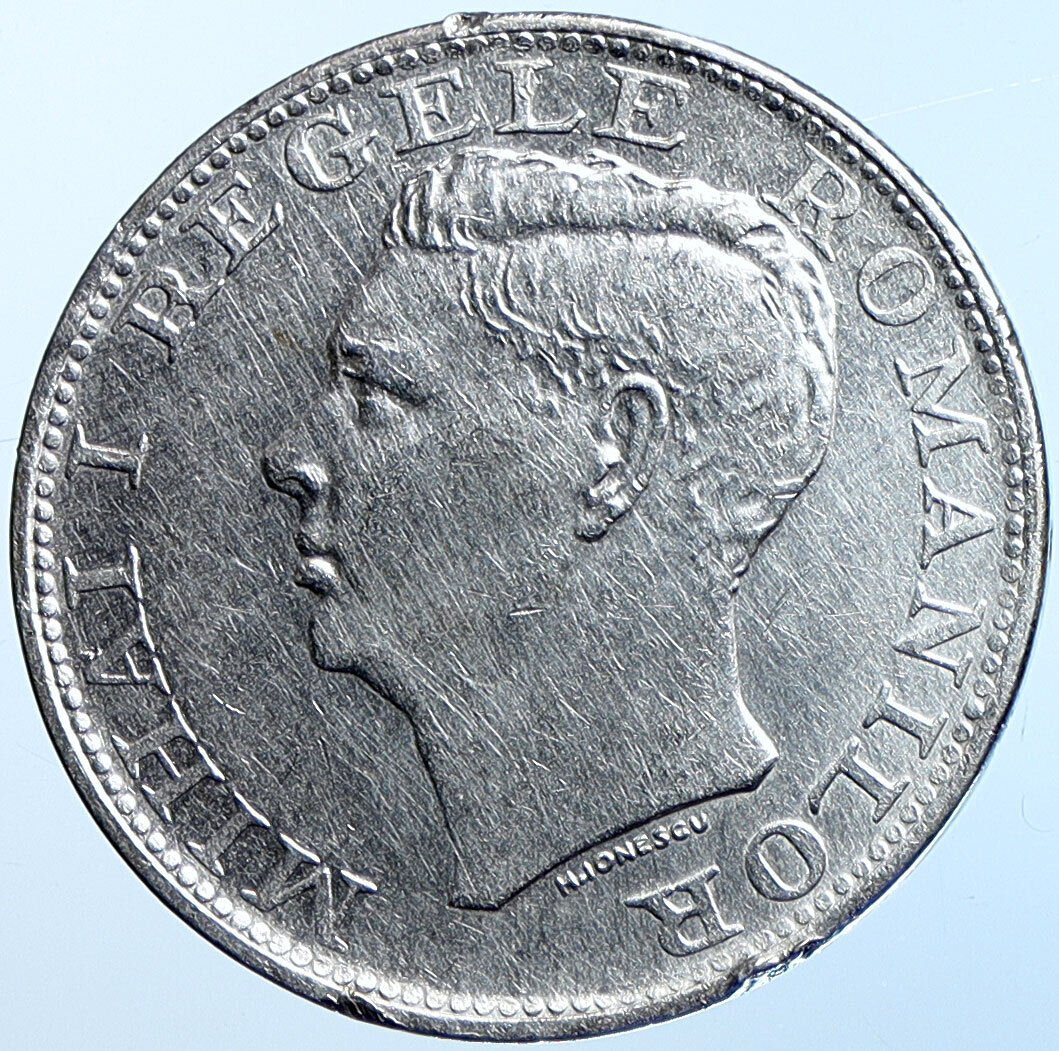 1944 ROMANIA Michael I Antique Genuine OLD Silver 500 LEI Romanian Coin i114663