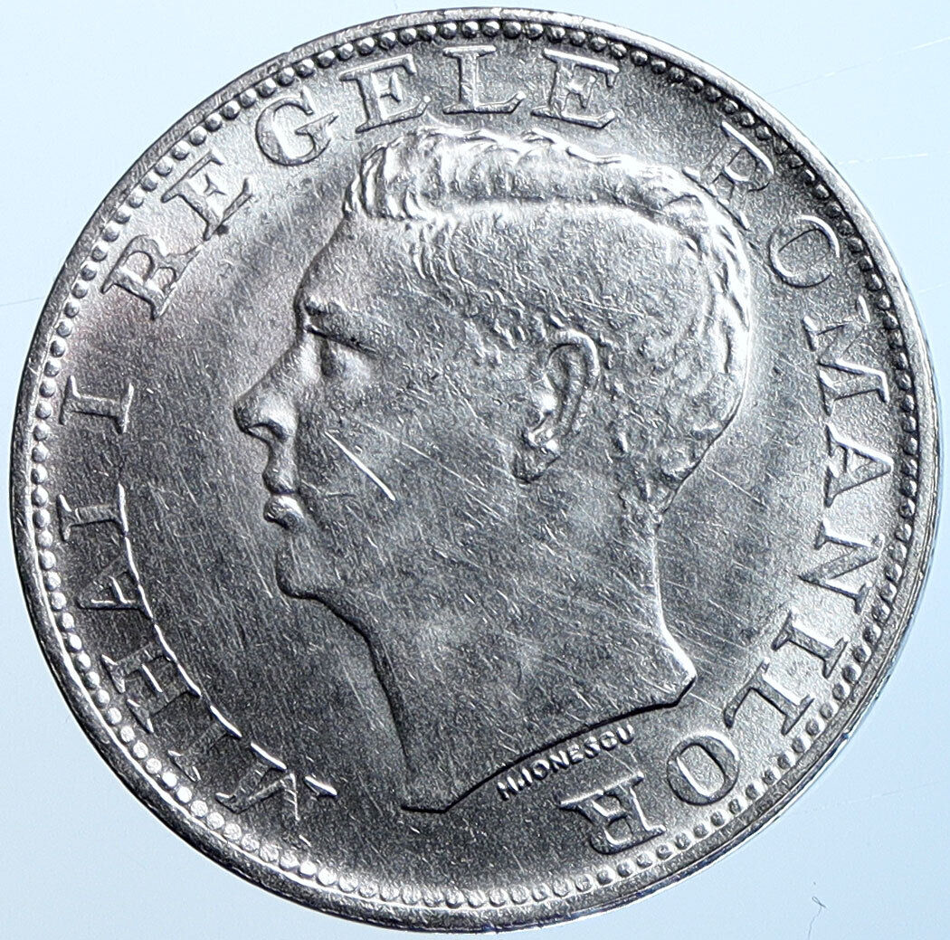 1944 ROMANIA Michael I Antique Genuine OLD Silver 500 LEI Romanian Coin i114692