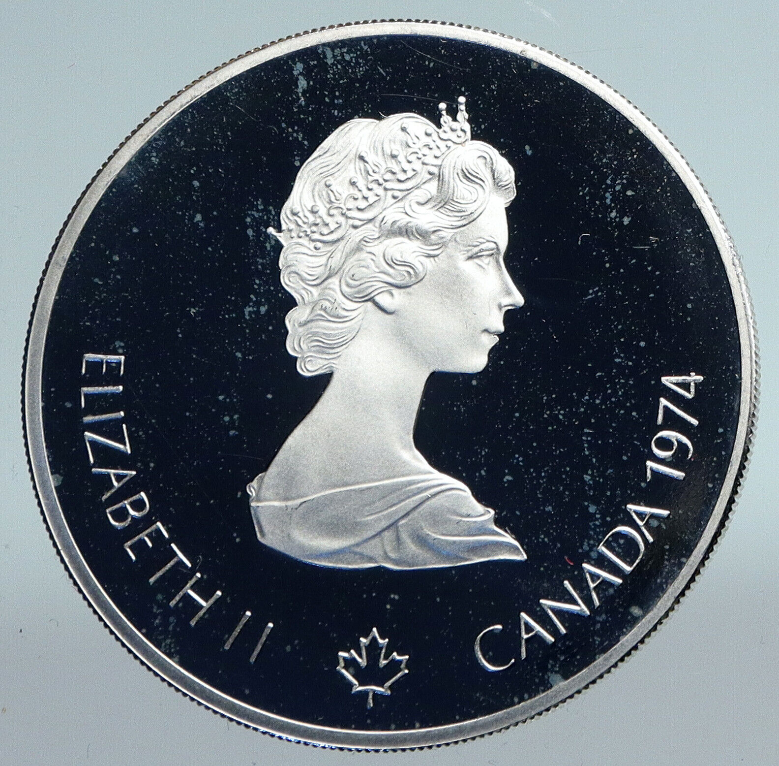 1974 CANADA Queen Elizabeth II Olympics Montreal OLD ROWING Silver 5 Coin i89777