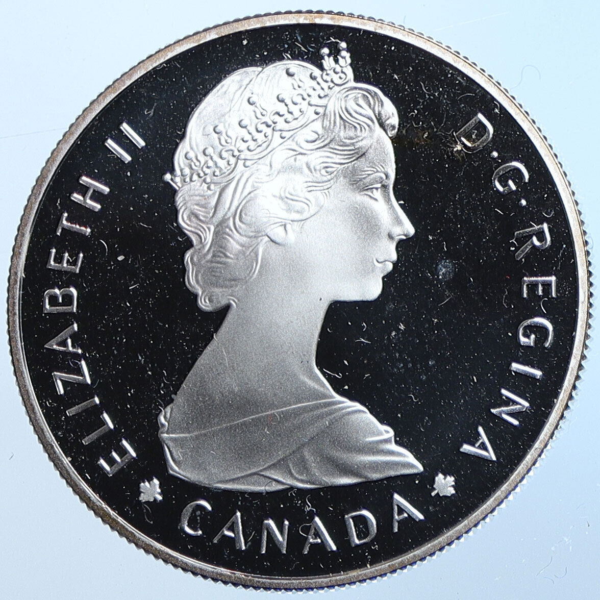 1985 CANADA Queen Elizabeth II National Parks MOOSE Proof SILVER Coin i114723