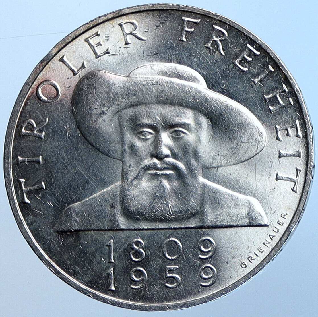 1959 AUSTRIA Tiroler Freiheit Liberation VINTAGE Silver 50 Shilling Coin i114709